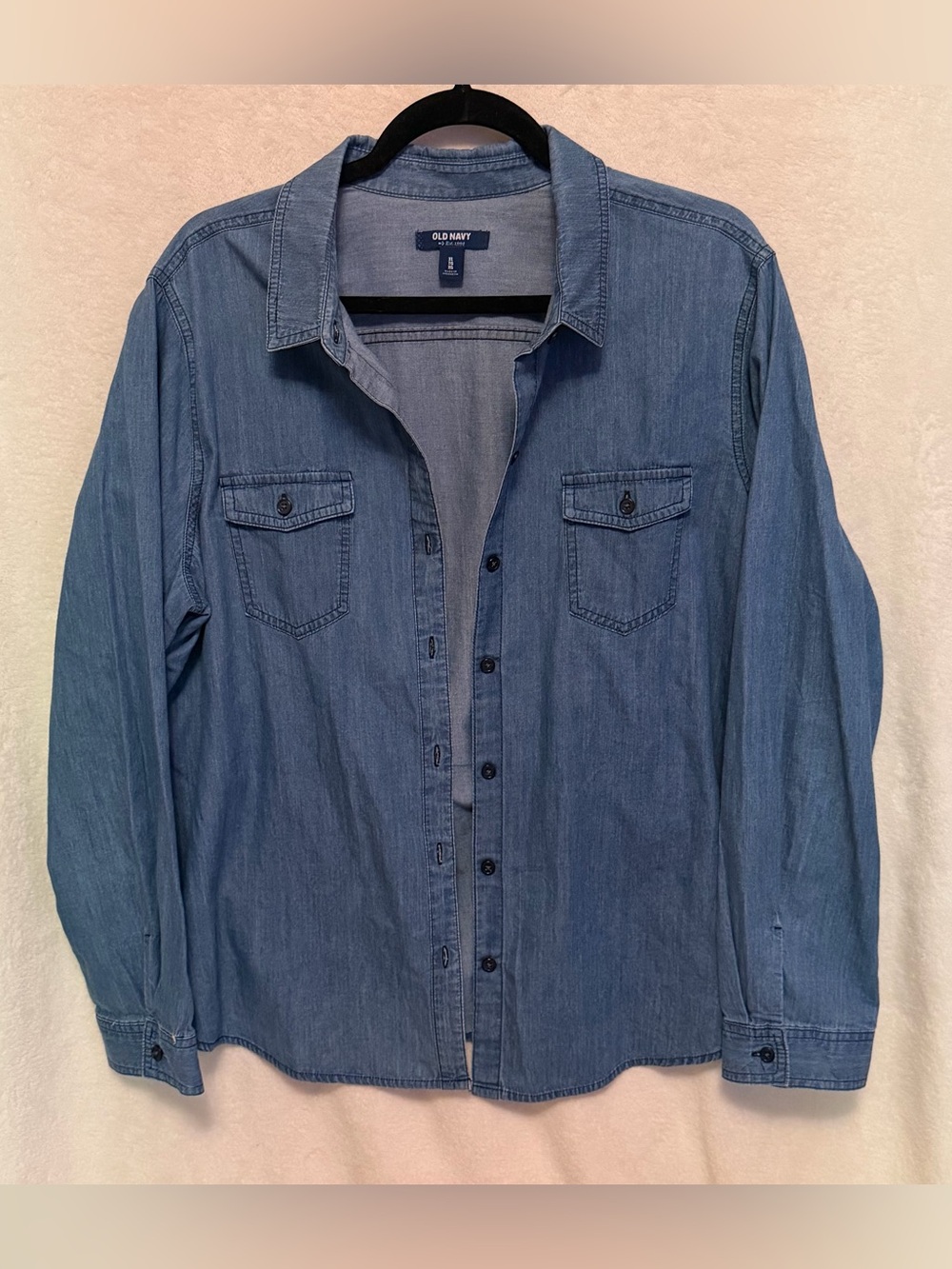 Old Navy Women’s Denim Button-Up Shirt Jacket - Blue Size XL